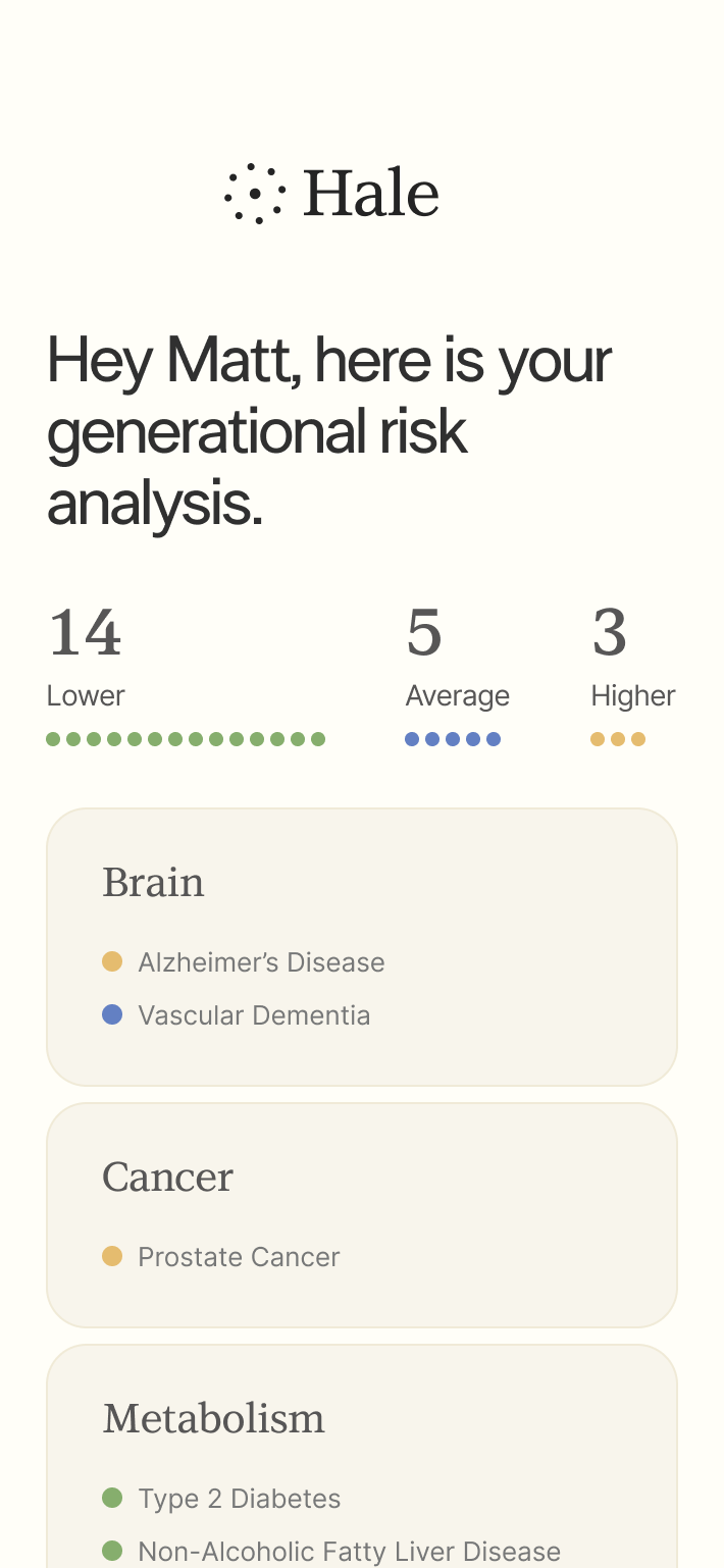 Assess your generational risk screen